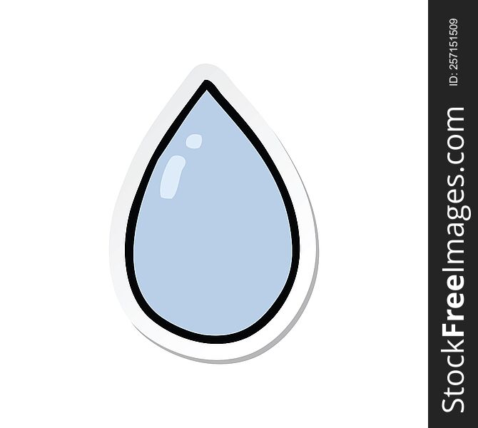 sticker of a cartoon water droplet