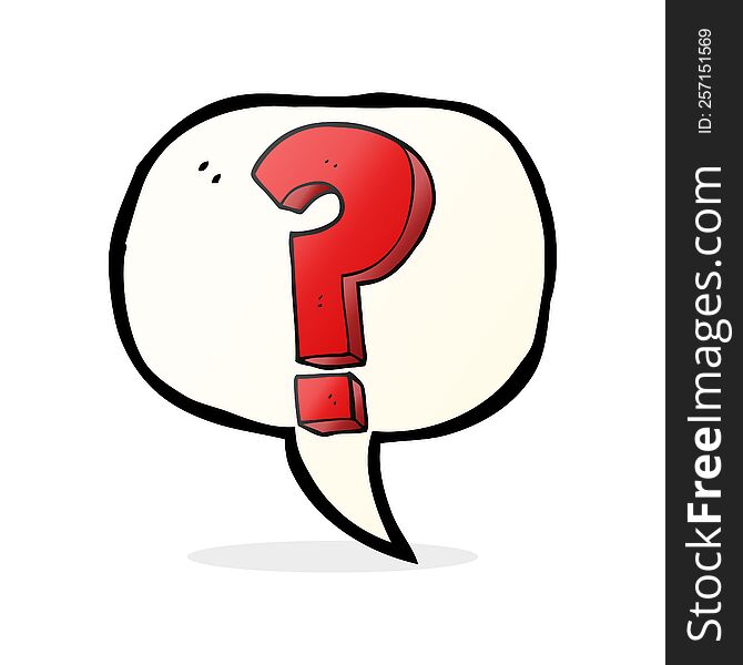 Speech Bubble Cartoon Question Mark Symbol