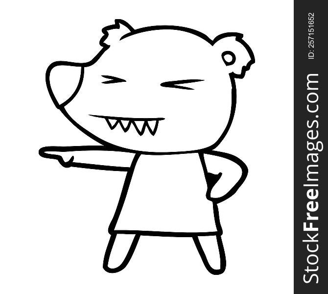 pointing bear cartoon. pointing bear cartoon