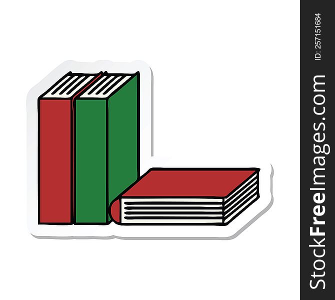 Sticker Of A Cute Cartoon Of Books