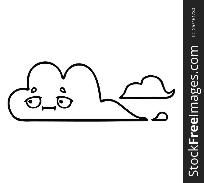 Line Drawing Cartoon White Cloud