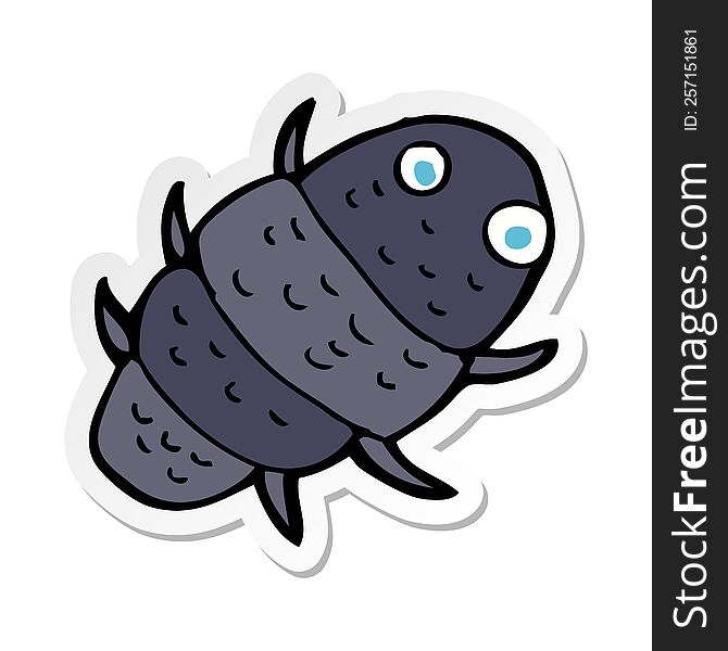 sticker of a cartoon bug