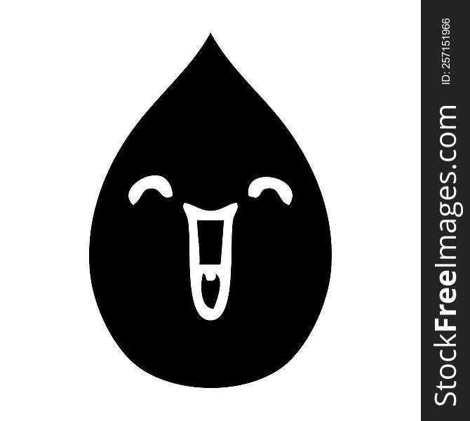 flat symbol quirky emotional rain drop. flat symbol quirky emotional rain drop