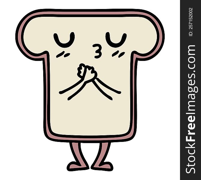 cartoon cute slice of bread or toast if you like