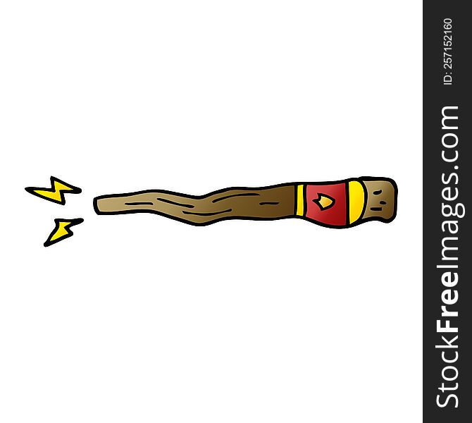 cartoon doodle magic wand