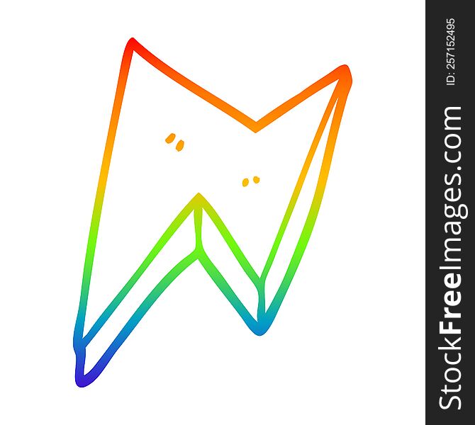 Rainbow Gradient Line Drawing Cartoon Fire Bolt