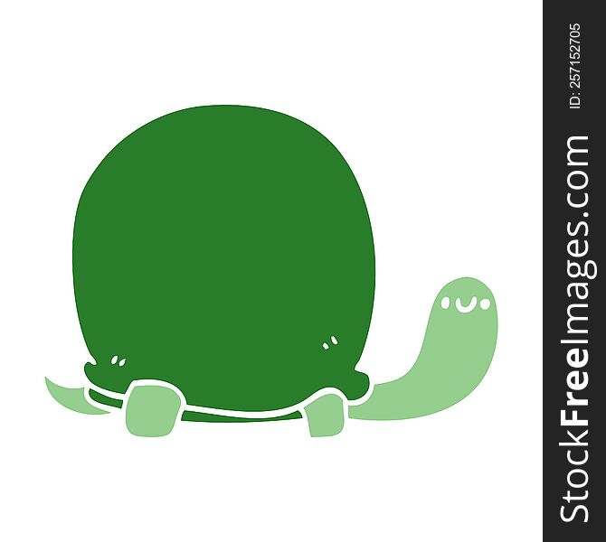 cute flat color style cartoon tortoise