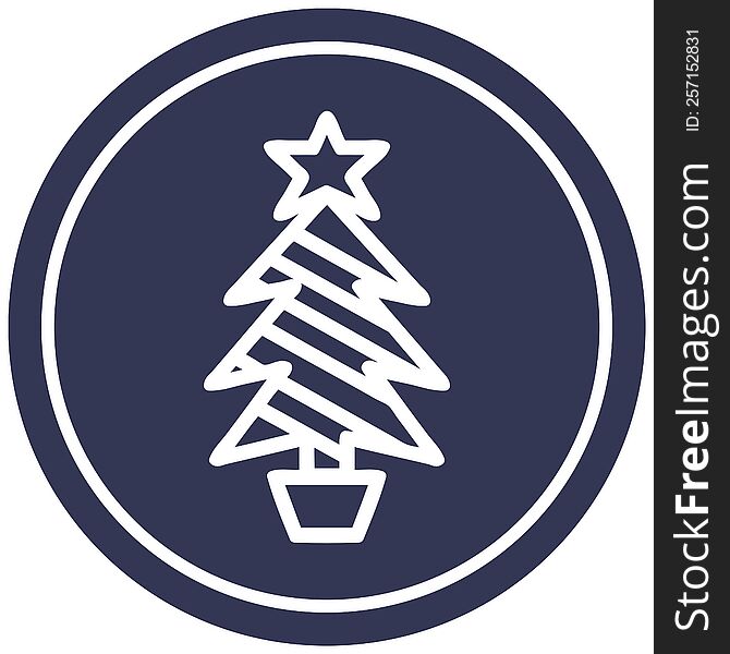 christmas tree circular icon