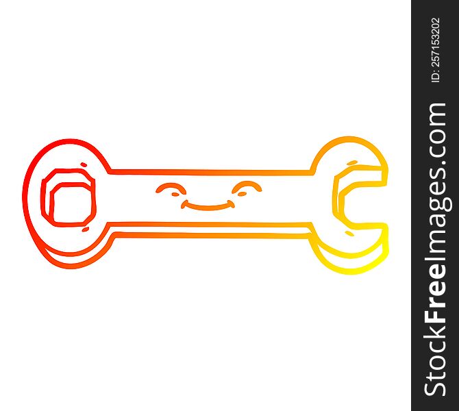 Warm Gradient Line Drawing Cartoon Spanner