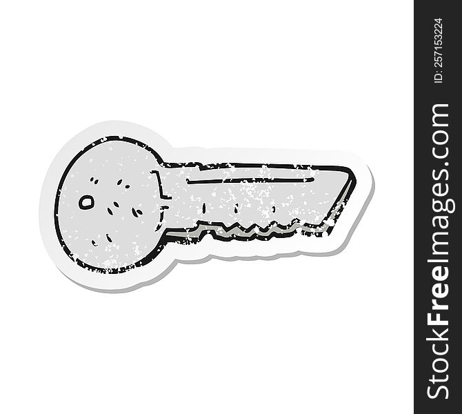 retro distressed sticker of a cartoon door key