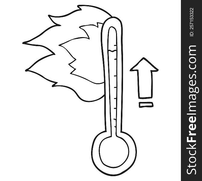 black and white cartoon rising temperature