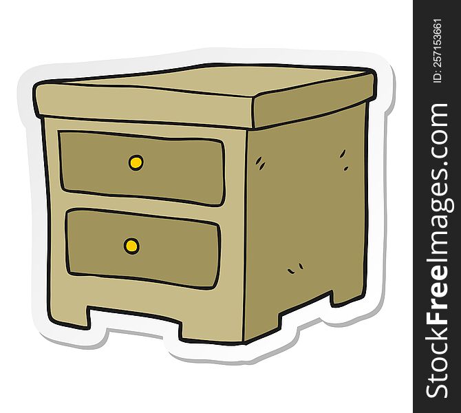 sticker of a cartoon chest of drawers
