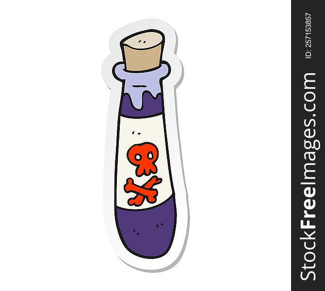 sticker of a cartoon vial of poison