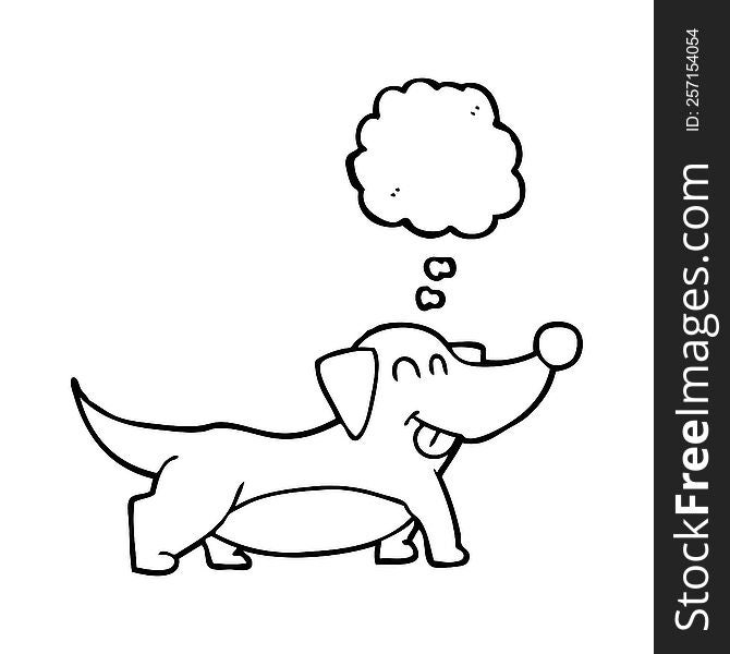 Thought Bubble Cartoon Happy Little Dog