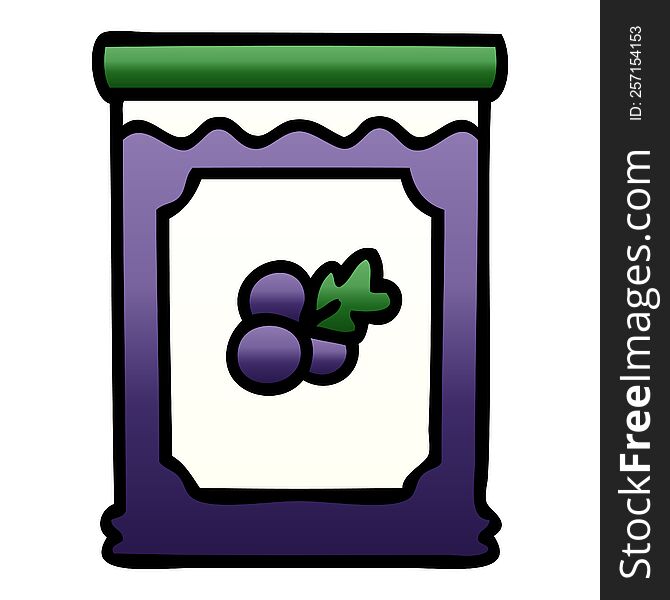 Quirky Gradient Shaded Cartoon Blueberry Jam