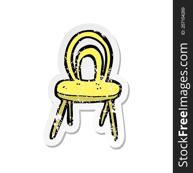 retro distressed sticker of a cartoon chair