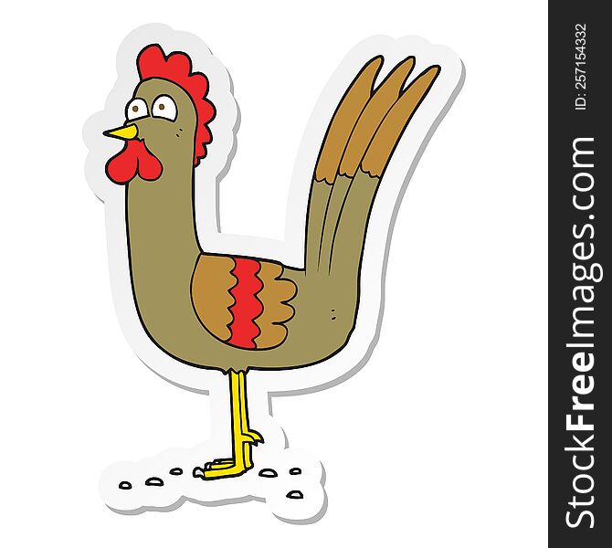 sticker of a cartoon chicken