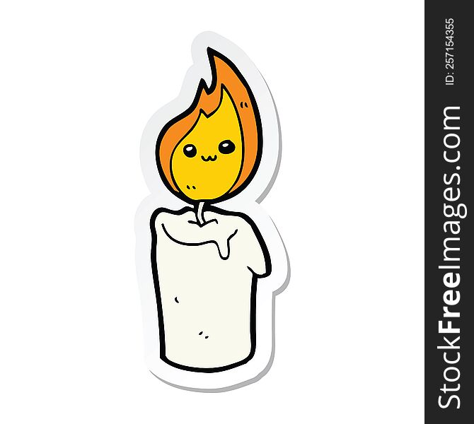 sticker of a cartoon candle character