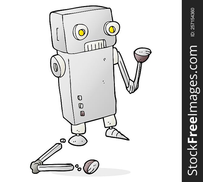 Cartoon Broken Robot