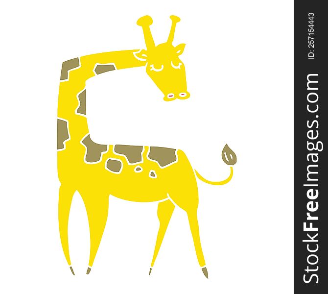 Flat Color Style Cartoon Giraffe