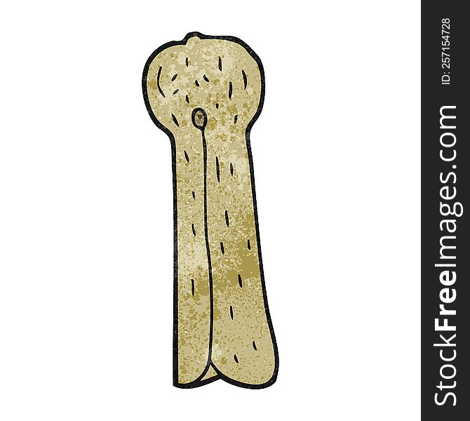 freehand textured cartoon old wooden peg