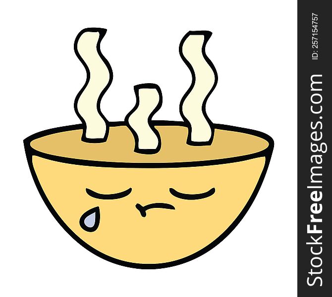 Cute Cartoon Bowl Of Hot Soup