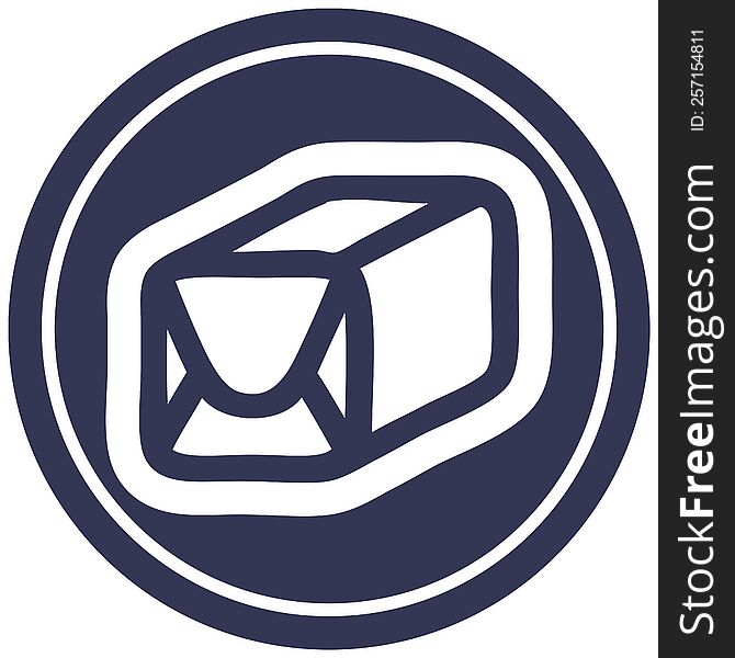 wrapped parcel circular icon symbol