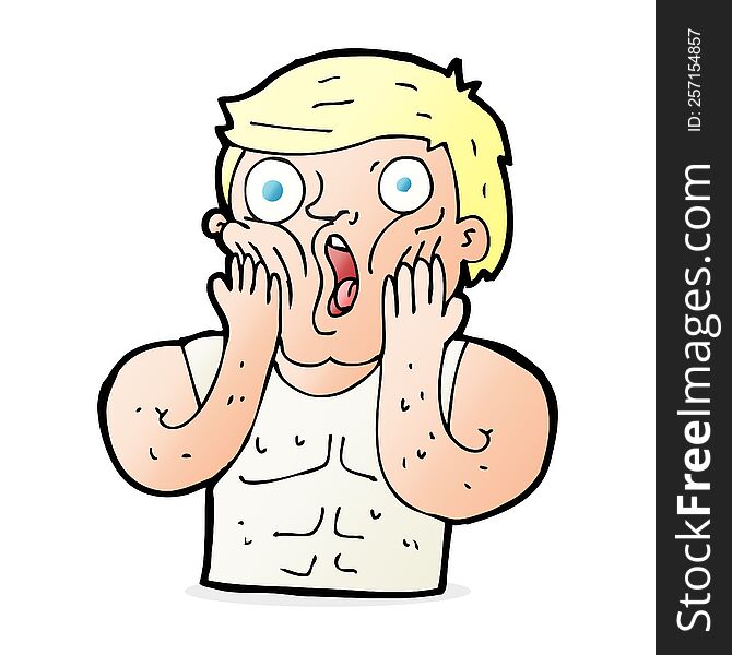 cartoon shocked gym man