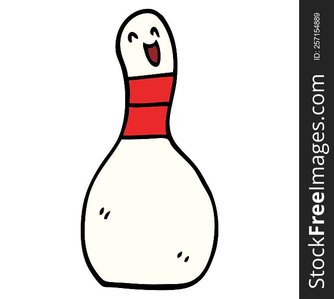 cartoon doodle bowling pin