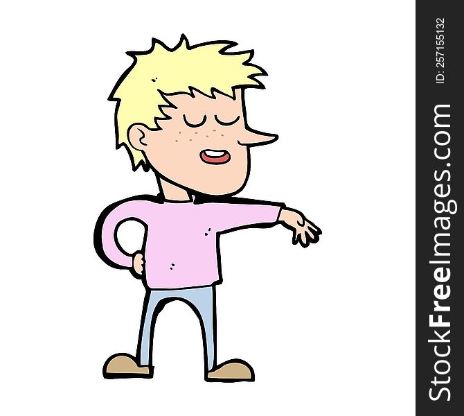 Cartoon Man Making Dismissive Gesture