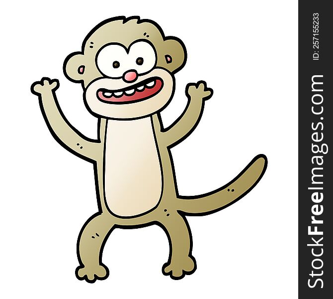Vector Gradient Illustration Cartoon Monkey