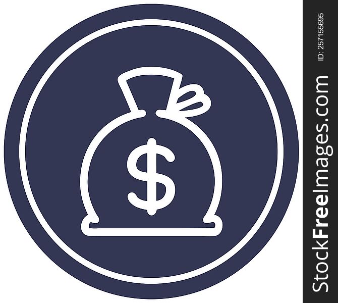 sack of money circular icon