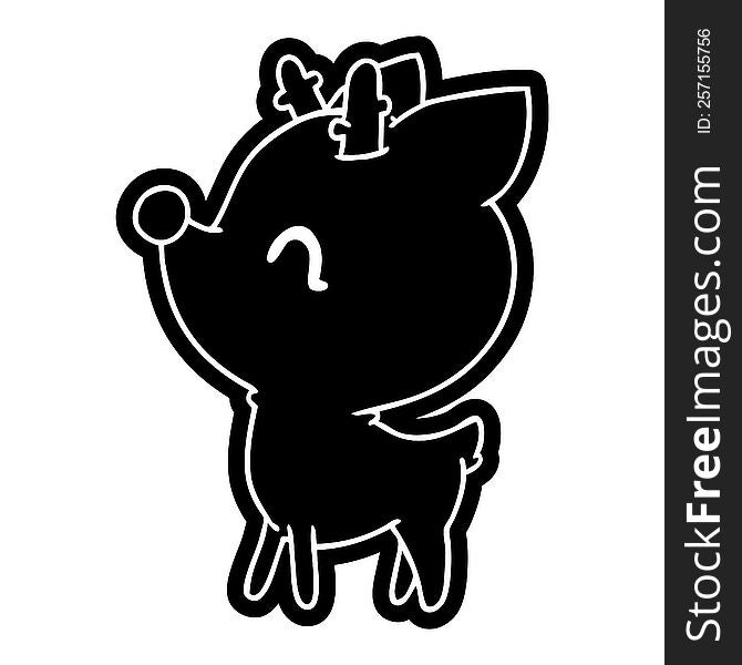 cartoon icon of  kawaii cute deer