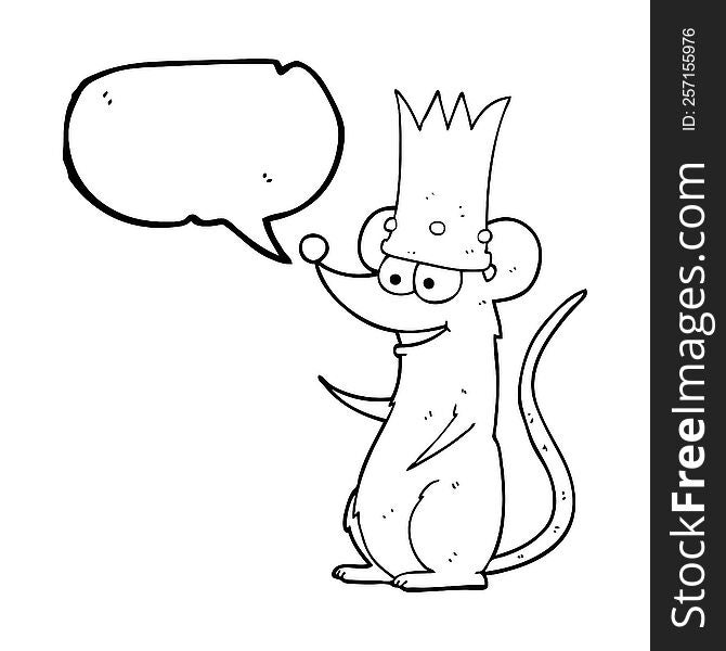 Speech Bubble Cartoon King Rat
