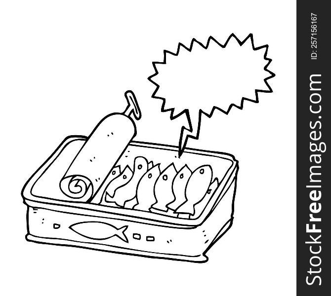 Speech Bubble Cartoon Can Of Sardines