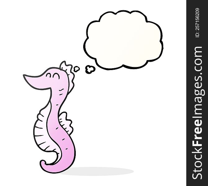 Thought Bubble Cartoon Seahorse