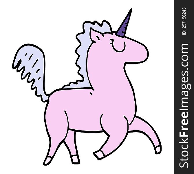 Cartoon Doodle Unicorn