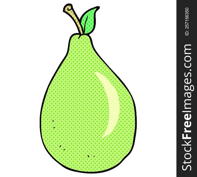 freehand drawn cartoon pear