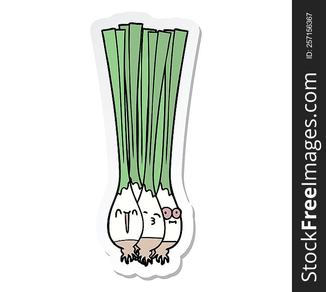 sticker of a spring onions