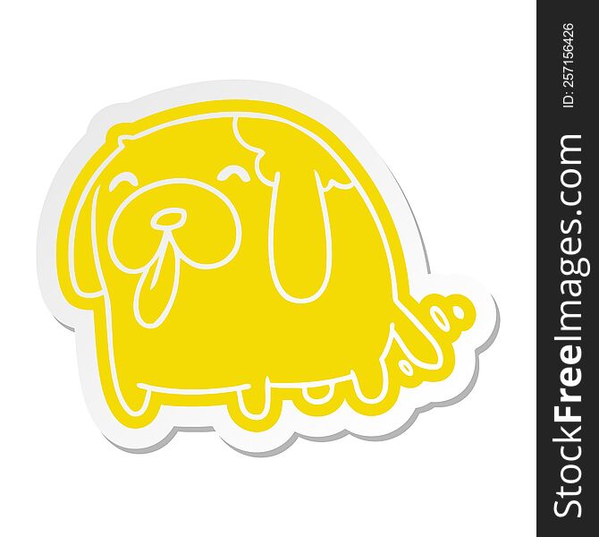 Cartoon Sticker Kawaii Of A Cute Dog