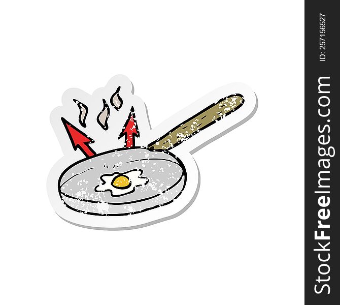 retro distressed sticker of a cartoon frying pan