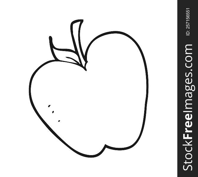 Black And White Cartoon Apple