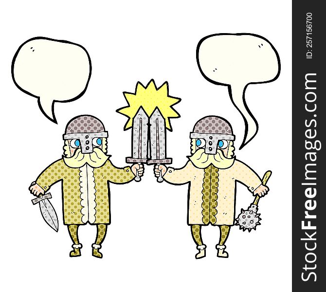 comic book speech bubble cartoon viking warriors