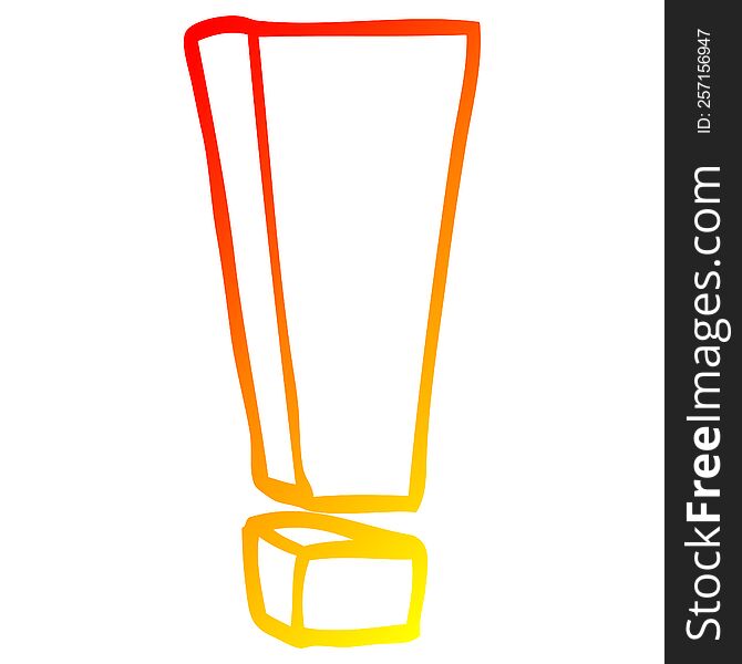 warm gradient line drawing of a cartoon exclamation