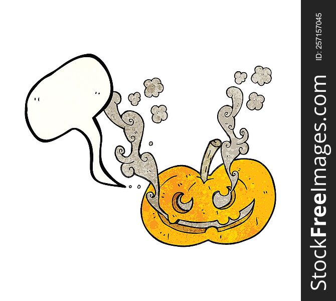 Texture Speech Bubble Cartoon Halloween Pumpkin