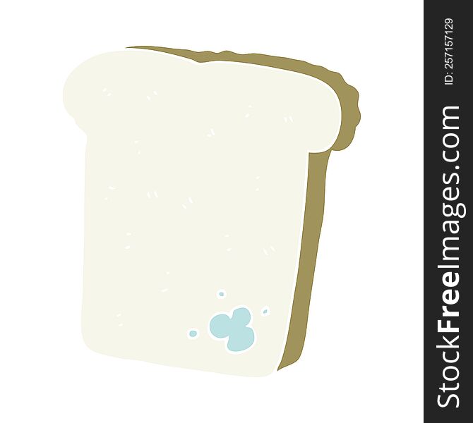 Flat Color Illustration Of A Cartoon Mouldy Bread