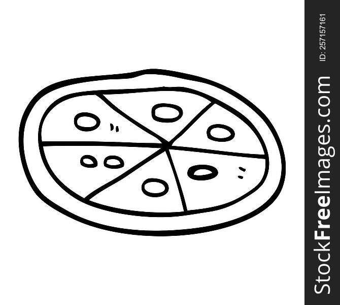Line Drawing Cartoon Pizza