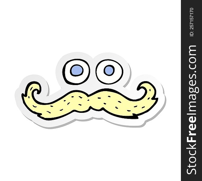 sticker of a cartoon eyes and mustache
