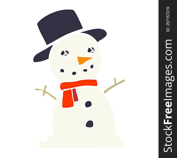 Cartoon Doodle Traditional Snowman