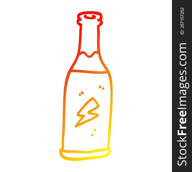 Warm Gradient Line Drawing Cartoon Unhealthy Drink